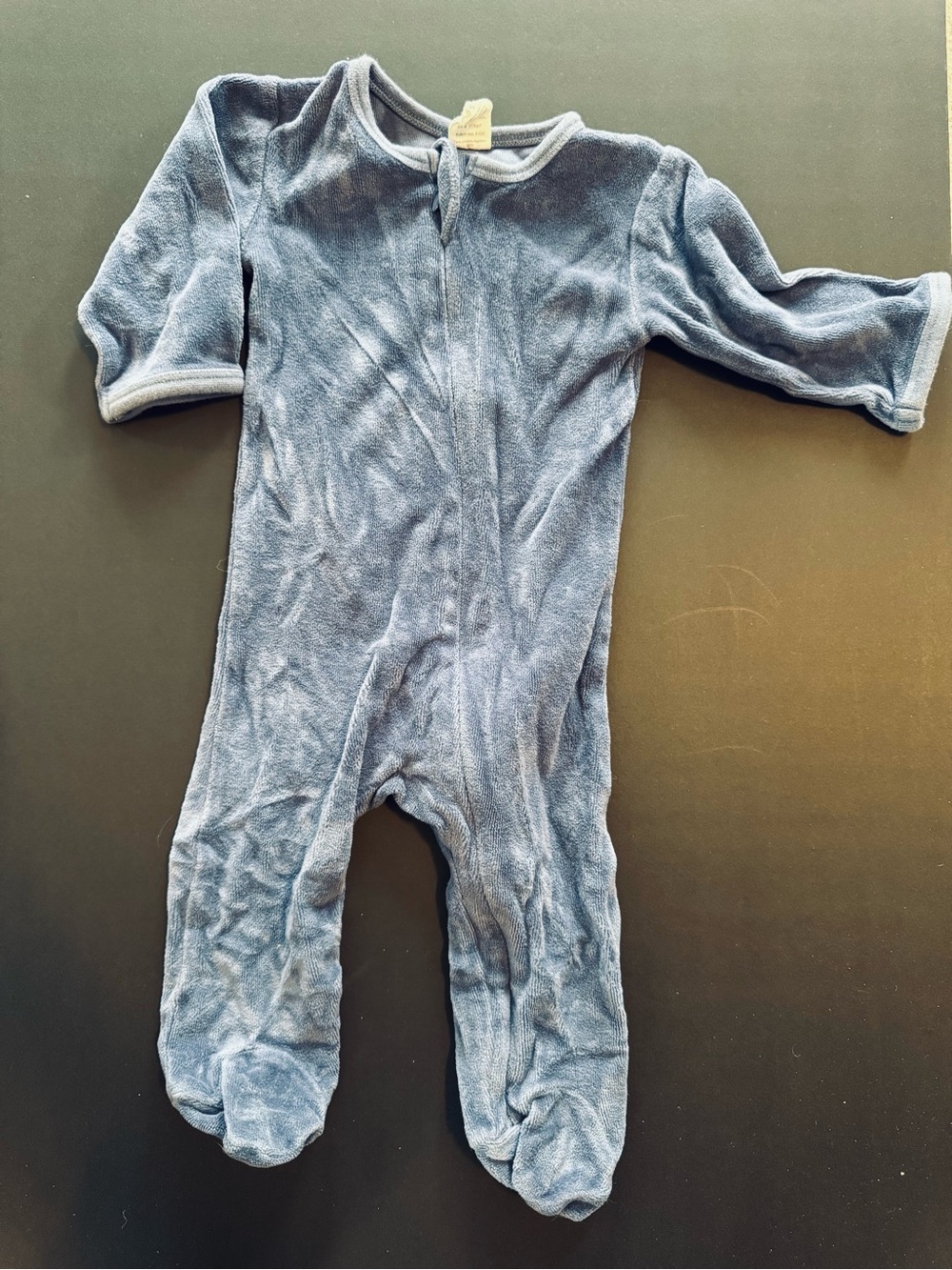 kate quinn Blue Plush Footed One-Piece Pajamas